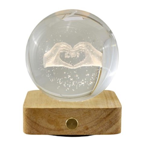 LAMPADA GLOBO MANI CUORE GR. GIFTBOX 8X8X10